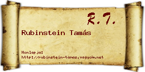 Rubinstein Tamás névjegykártya