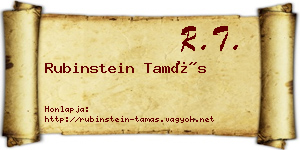 Rubinstein Tamás névjegykártya